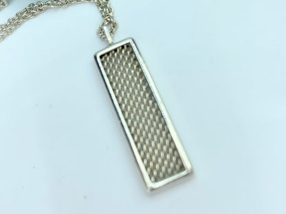 Tiffany Co. Somerset Mesh Square Plate Silver Necklace retired 4.9g 16" JR9883