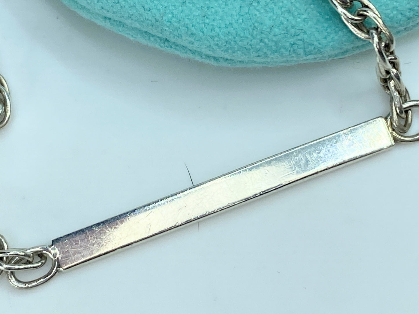 Tiffany & Co. Sterling silver engravable ID band fancy link bracelet 7.5" JR9884