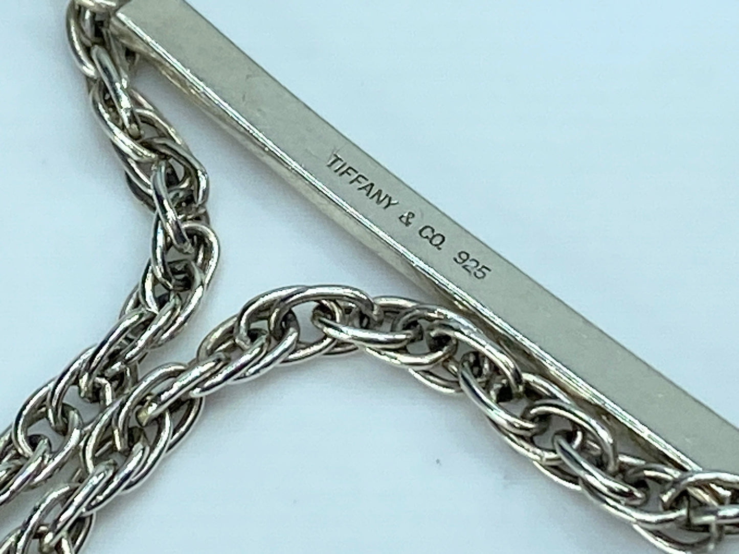 Tiffany & Co. Sterling silver engravable ID band fancy link bracelet 7.5" JR9884