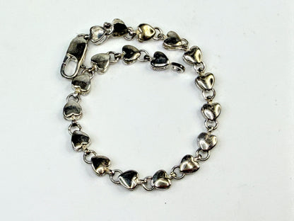 Vintage Tiffany & Co. Sterling Silver Heart Link Bracelet  7g 6.5" JR1559
