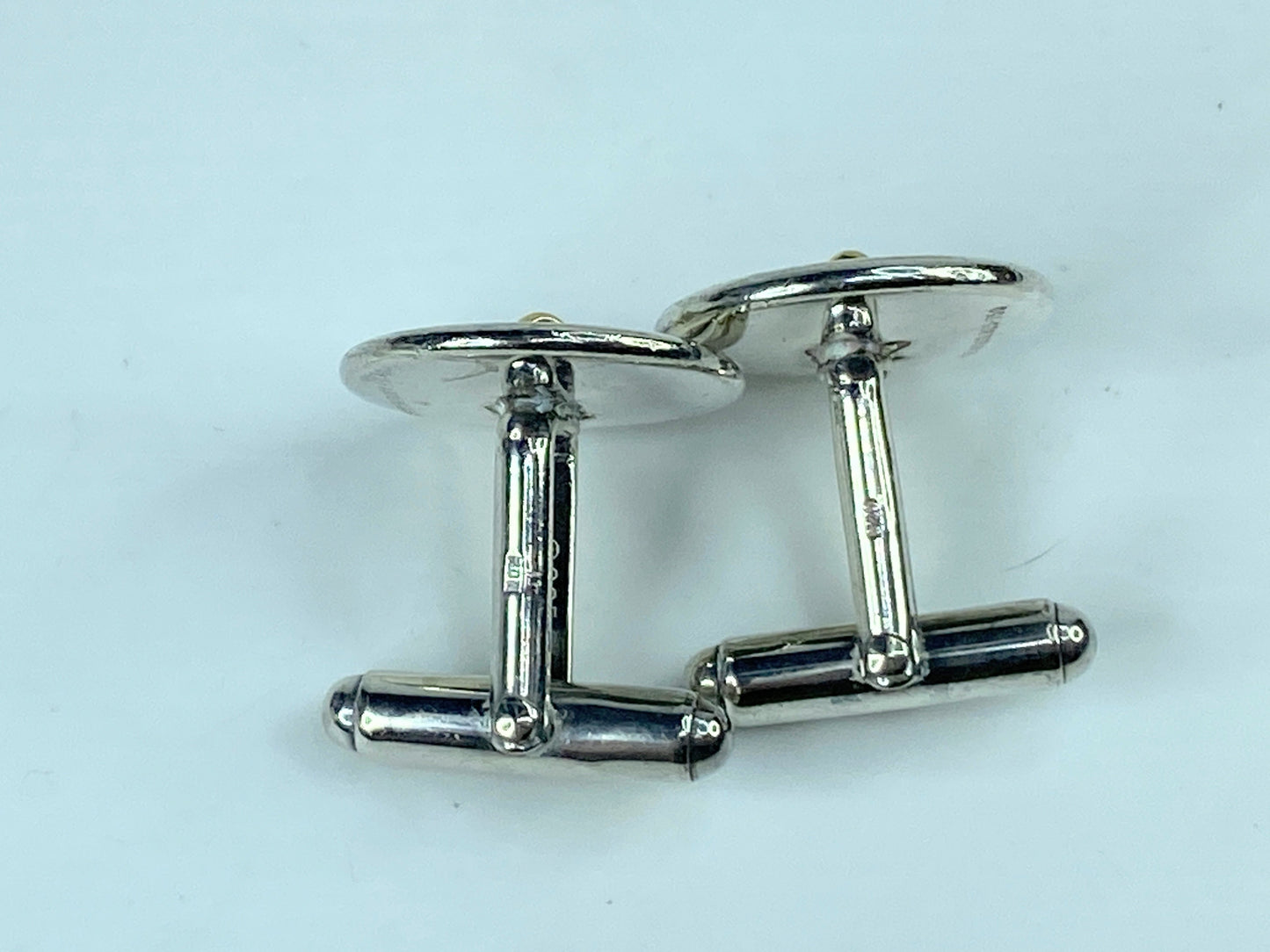 Vintage Tiffany & Co. Cufflinks Gold K18YG x Sterling Silver Button motif SS119