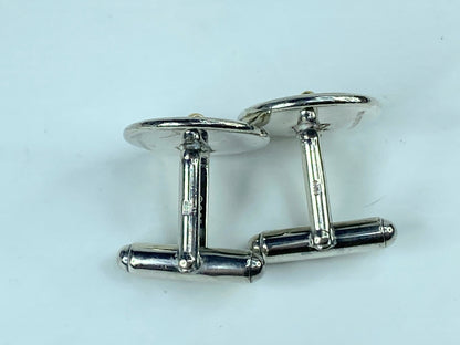 Vintage Tiffany & Co. Cufflinks Gold K18YG x Sterling Silver Button motif SS119