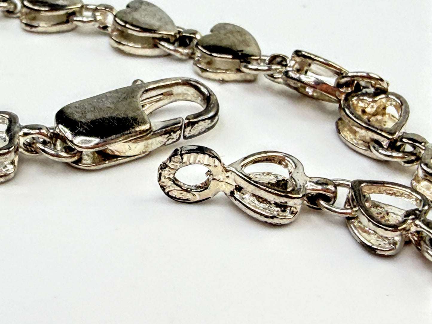 Vintage Tiffany & Co. Sterling Silver Heart Link Bracelet  7g 6.5" JR1559