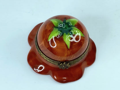 Marque Deposee limoges Vibrant Orange Flower Box for Nature Lovers A536