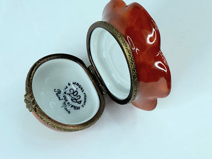 Marque Deposee limoges Vibrant Orange Flower Box for Nature Lovers A536