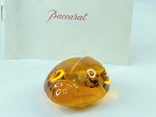 Cute Old Baccarat Paperweight Ladybug Beautiful Amber French Antique A307