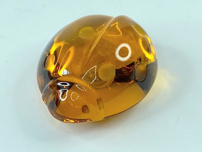 Cute Old Baccarat Paperweight Ladybug Beautiful Amber French Antique A307