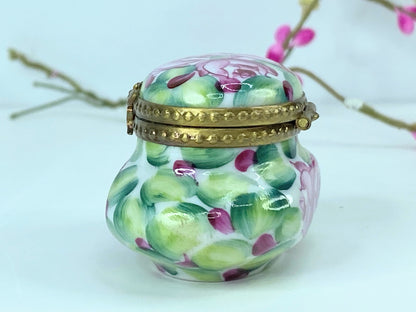 Rochard Limoges peint main Elegant Green Limoges Box for Home Decor A538