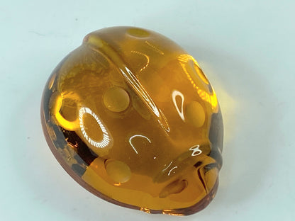 Cute Old Baccarat Paperweight Ladybug Beautiful Amber French Antique A307