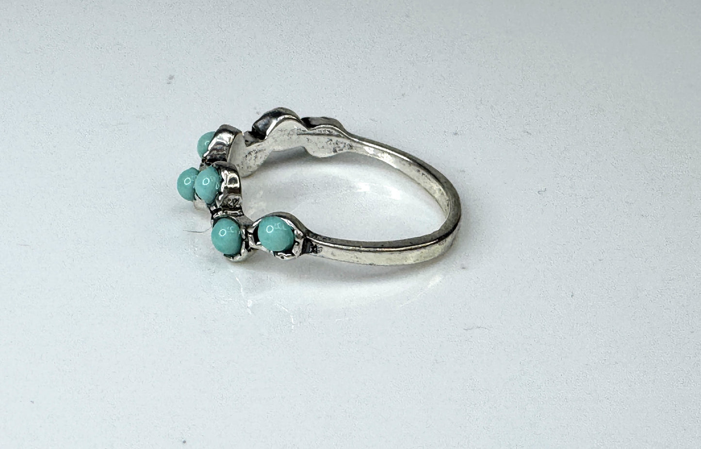 Vintage Sterling Silver Turquoise Band Ring Size 9.5 JR1739