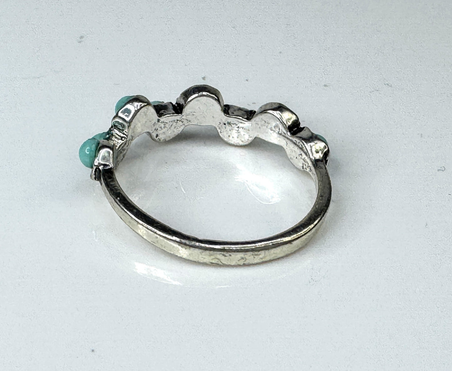 Vintage Sterling Silver Turquoise Band Ring Size 9.5 JR1739