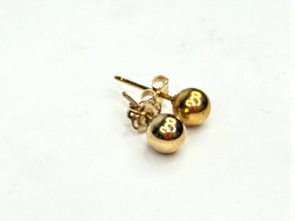 Vintage 14K Yellow Gold 5mm Ball Stud Earrings JR1575