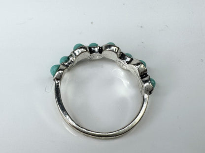 Vintage Sterling Silver Turquoise Band Ring Size 9.5 JR1739