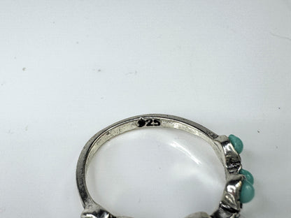 Vintage Sterling Silver Turquoise Band Ring Size 9.5 JR1739