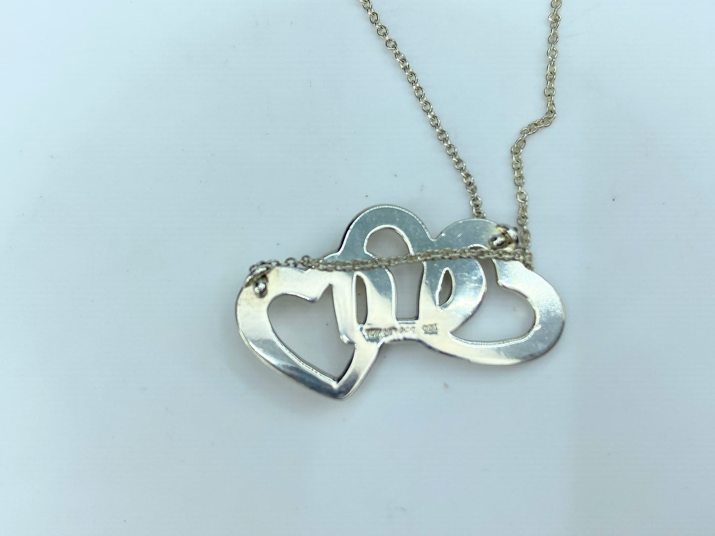 Tiffany & Co Elsa Peretti Open Triple Heart Necklace 15.5" 5.8g JR9893