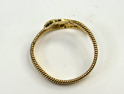 Vintage Handmade 18K Yellow Gold Flexible Coil Snake Ring JR1577