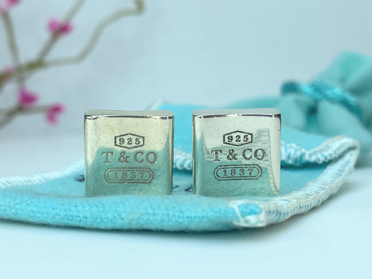 Tiffany & Co 1837 Square T&CO Cufflinks Sterling Silver 925 21.6g GS159