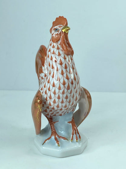 Herend Rooster 5031 Rust Fishnet Farmyard Collection A311