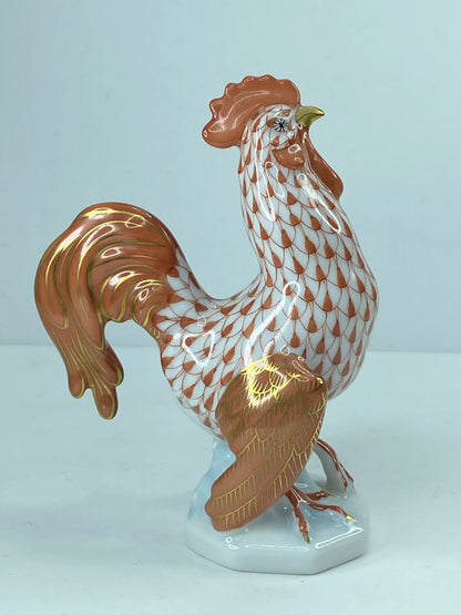 Herend Rooster 5031 Rust Fishnet Farmyard Collection A311
