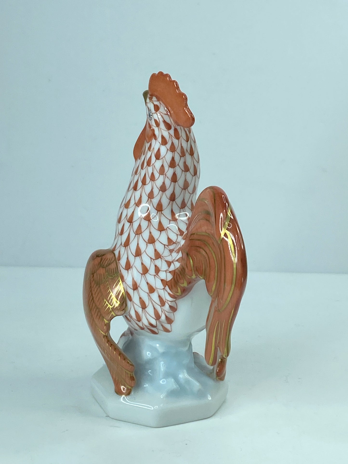 Herend Rooster 5031 Rust Fishnet Farmyard Collection A311