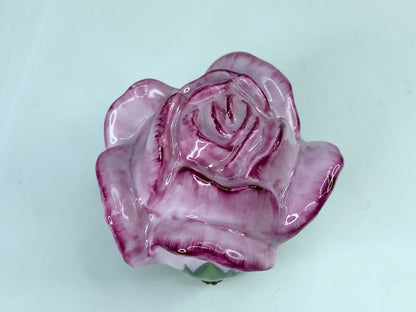 Ornate Signed BRC Limoges Peint Main Open Rose Bud Limoges trinket box A542