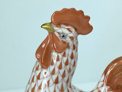 Herend Rooster 5031 Rust Fishnet Farmyard Collection A311