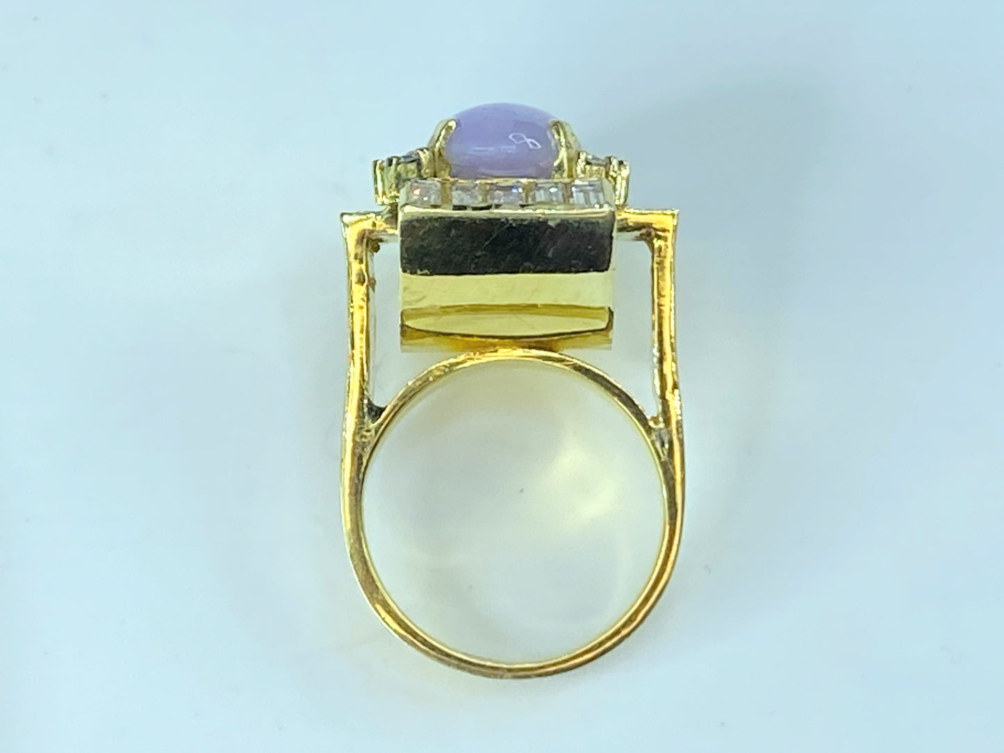 Mason-Kay Certified Natural Lavender Jadeite Diamond ring in 18K JR9257