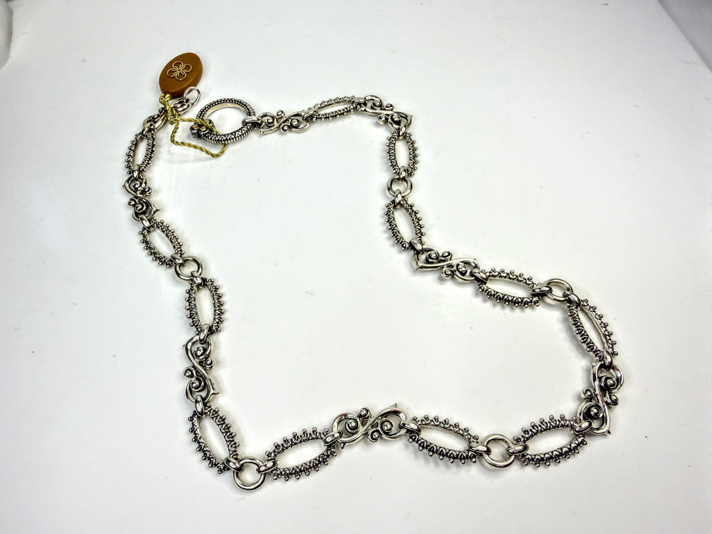 Vintage Barbara Bixby Sterling 18k Gold Ornate Link Necklace  54.4g 18"JR1584