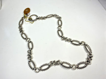 Vintage Barbara Bixby Sterling 18k Gold Ornate Link Necklace  54.4g 18"JR1584