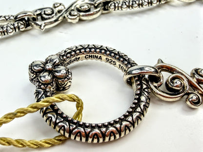 Vintage Barbara Bixby Sterling 18k Gold Ornate Link Necklace  54.4g 18"JR1584