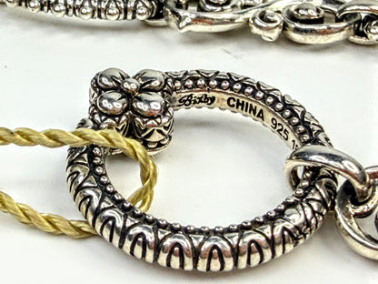 Vintage Barbara Bixby Sterling 18k Gold Ornate Link Necklace  54.4g 18"JR1584