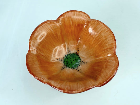 France Limoges Vibrant Orange Flower Box for Nature Lovers signed A545