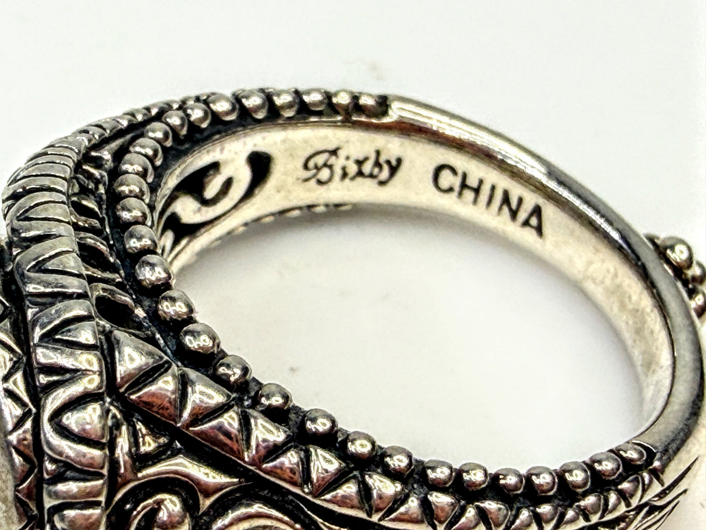 Vintage Barbara Bixby Orange Citrine Sterling 18K Gold Floral Ring JR1586