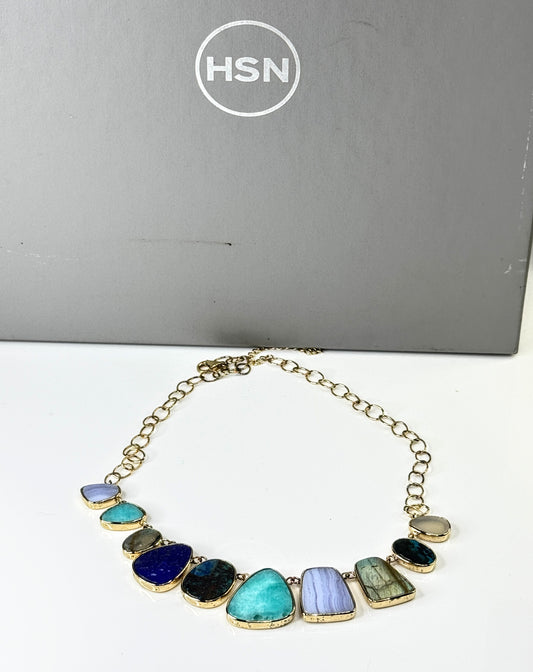 Jay King HSN Mine Finds Multicolor Natural Gemstone Statement Necklace JR1747