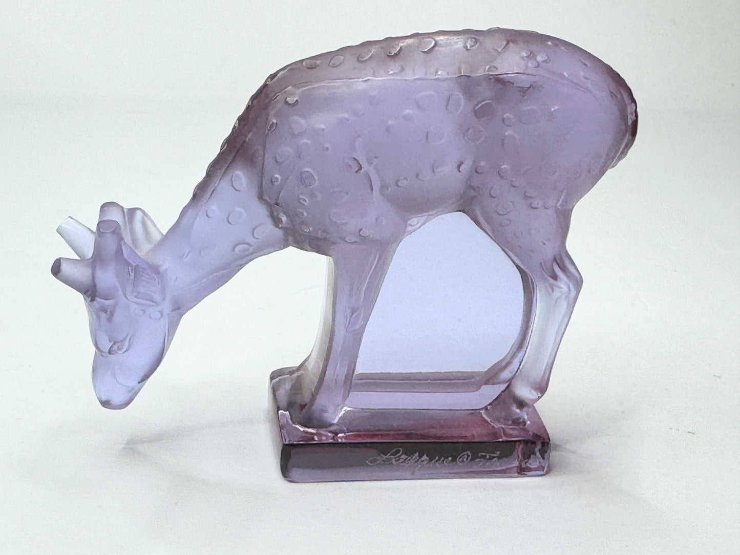 Lalique Lyric violet hue Frosted Crystal Deer Figurine 3.0" A474