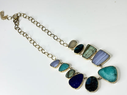 Jay King HSN Mine Finds Multicolor Natural Gemstone Statement Necklace JR1747