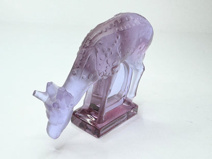 Lalique Lyric violet hue Frosted Crystal Deer Figurine 3.0" A474
