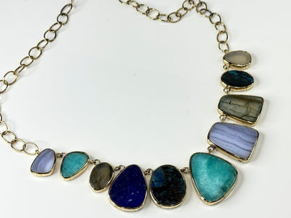Jay King HSN Mine Finds Multicolor Natural Gemstone Statement Necklace JR1747