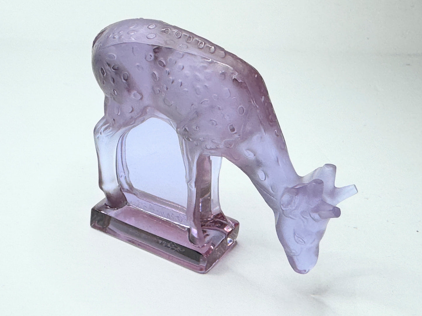 Lalique Lyric violet hue Frosted Crystal Deer Figurine 3.0" A474