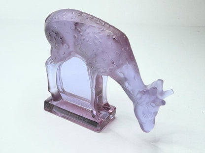 Lalique Lyric violet hue Frosted Crystal Deer Figurine 3.0" A474