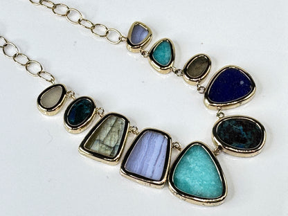 Jay King HSN Mine Finds Multicolor Natural Gemstone Statement Necklace JR1747