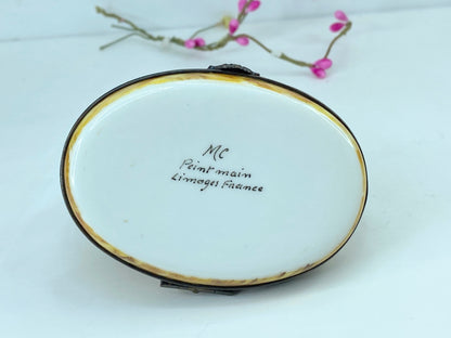 Large Limited Edition Limoges Feather friend Porcelain Pigeon Trinket 3.75" A546