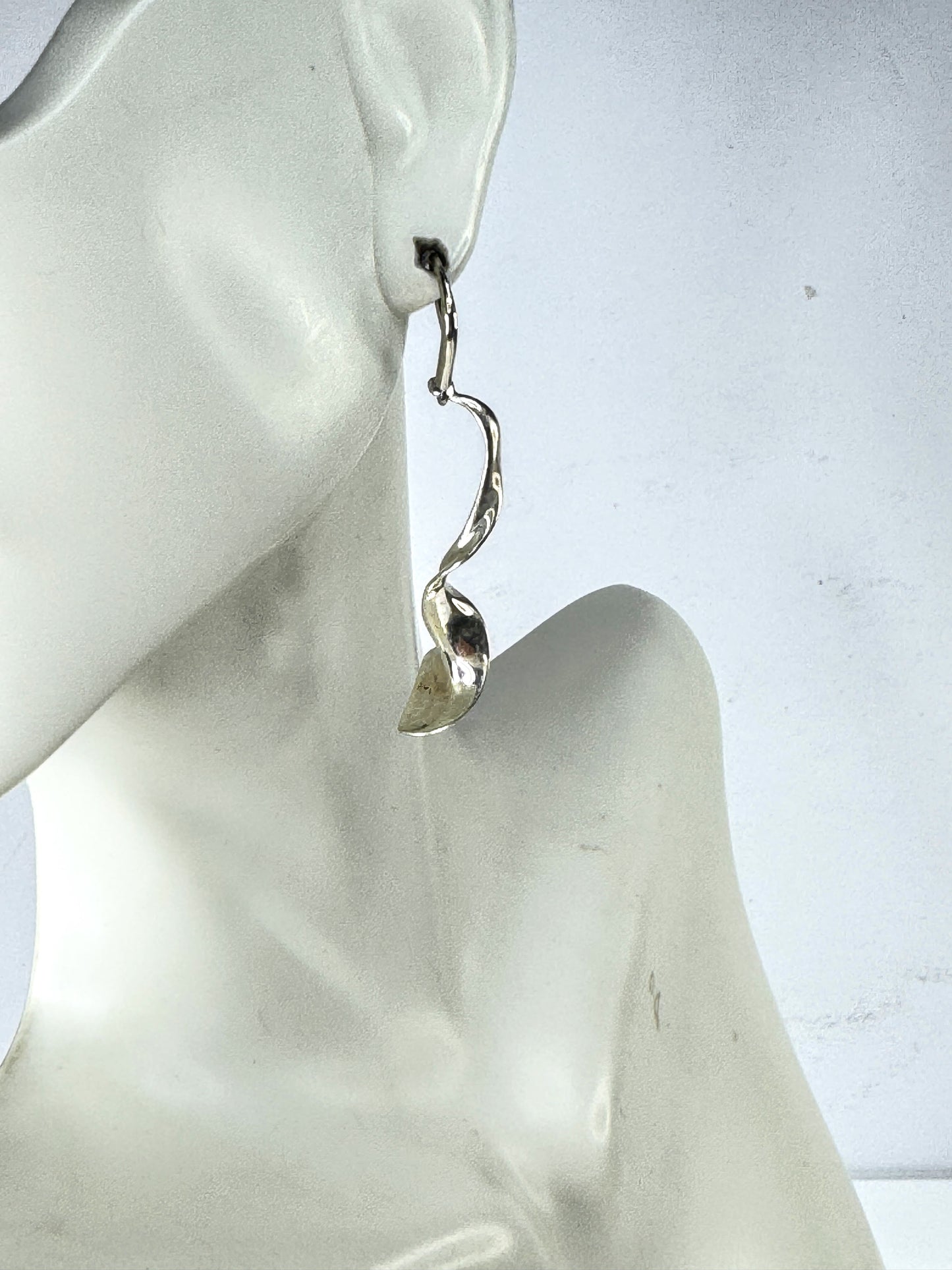 Tiffany & Co. Frank Gehry Sterling Silver Torque Drop Earrings 1 7/8" JR1748