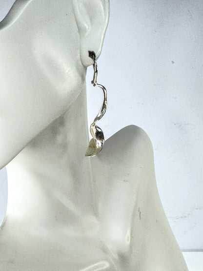 Tiffany & Co. Frank Gehry Sterling Silver Torque Drop Earrings 1 7/8" JR1748