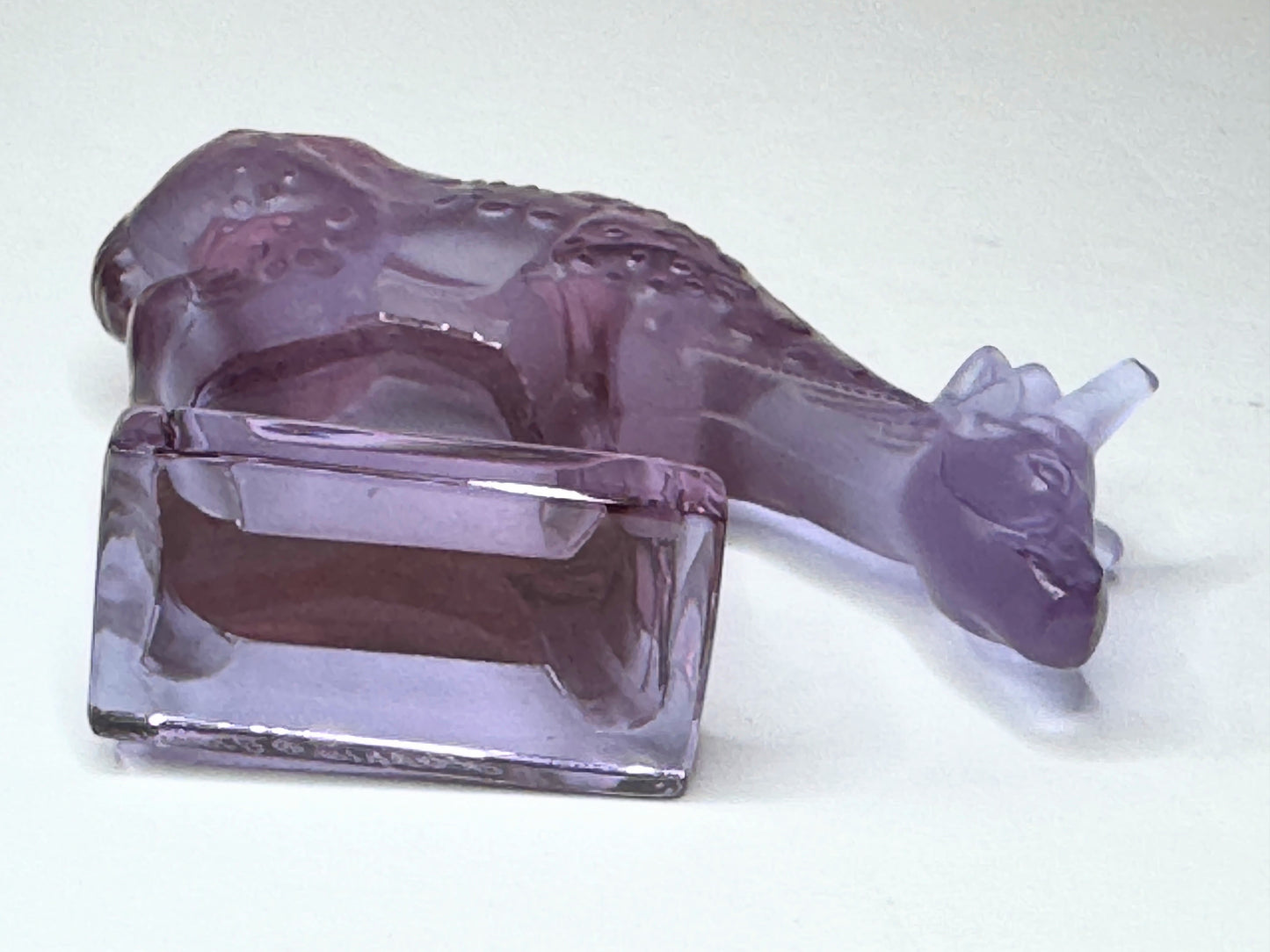 Lalique Lyric violet hue Frosted Crystal Deer Figurine 3.0" A474