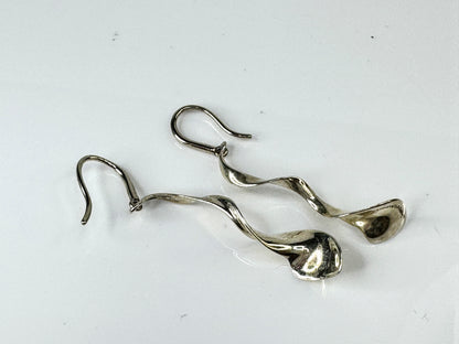 Tiffany & Co. Frank Gehry Sterling Silver Torque Drop Earrings 1 7/8" JR1748