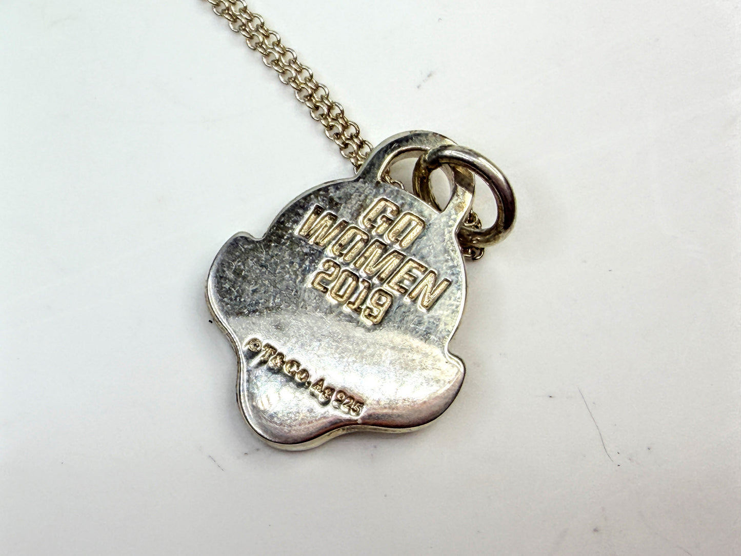 Vintage Tiffany & Co Sterling Silver Go Women 2019 Pendant Necklace JR1566