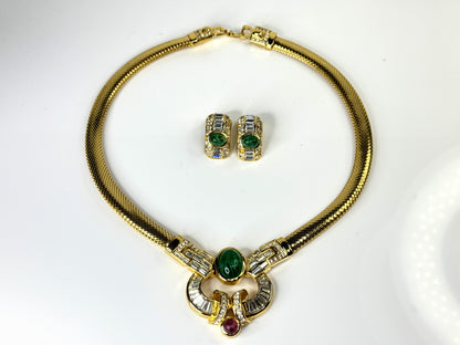 Vintage Christian Dior Necklace and Matching Earrings Set GS839