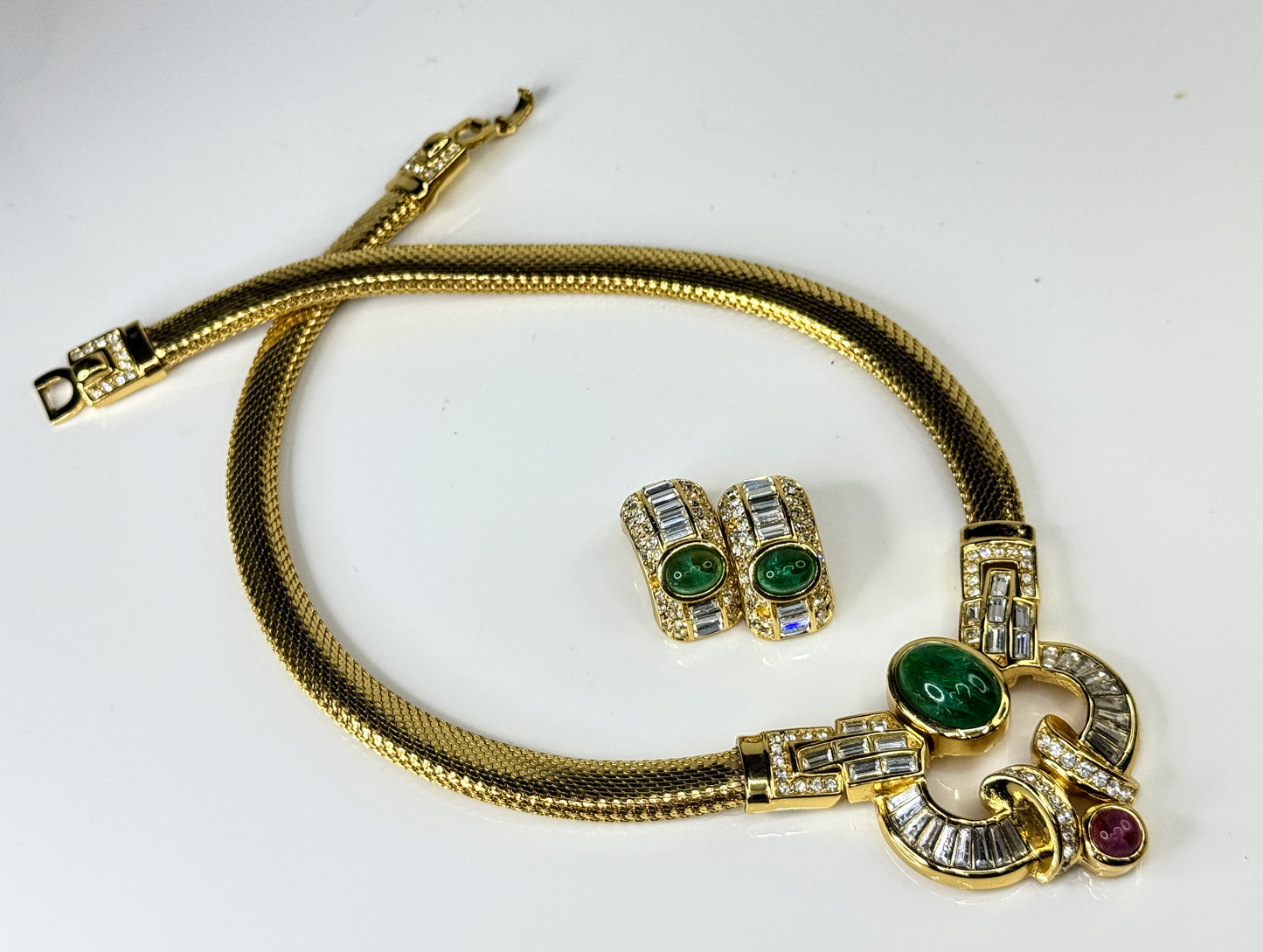 Vintage Christian Dior Necklace and Matching Earrings Set GS839