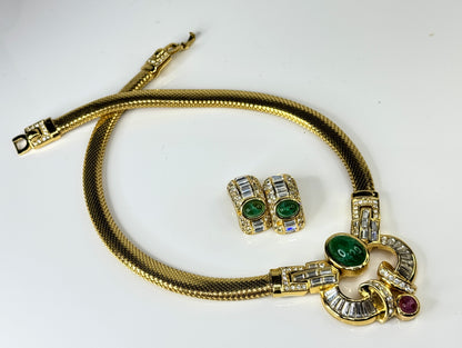 Vintage Christian Dior Necklace and Matching Earrings Set GS839
